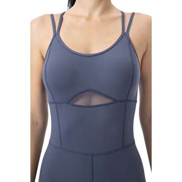 SUHK ASANA Women’s Bodysuit Sleeveless Bodycon Rompers Backless Cross Sports Gym Workout Butt Lift...