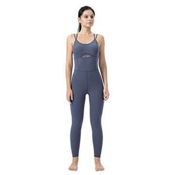 SUHK ASANA Women’s Bodysuit Sleeveless Bodycon Rompers Backless Cross Sports Gym Workout Butt Lifting Yoga Jumpsuit