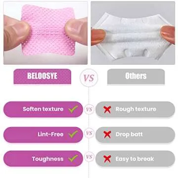 BELOOSYE Eyelash & Nail Wipes - 400 PCS Lint-Free