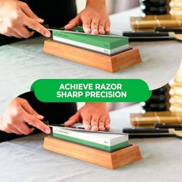 Sharp Pebble Premium Whetstone Knife Sharpening Stone 2 Side Grit 3000/8000 Wetstone Kit -Wetstone Kitchen Knife Sharpener with Non-Slip Bamboo Base & Flattening Stone