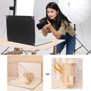 Photo Backdrop Board Product Photography: 7pcs 14patterns Table Top Food Background Kit - Flat Lay P...