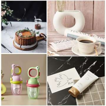 Photo Backdrop Board Product Photography: 7pcs 14patterns Table Top Food Background Kit - Flat Lay Props for Jewelry.(Small Size 16x11.5in)