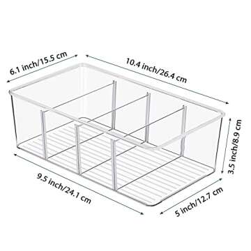 Vtopmart 6 Pack Food Storage Organizer Bins, Clear Plastic Bins for Pantry, Kitchen, Fridge, Cabinet...