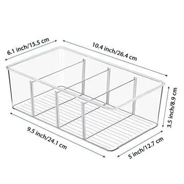 Vtopmart 6 Pack Food Storage Organizer Bins, Clear Plastic Bins for Pantry, Kitchen, Fridge, Cabinet...