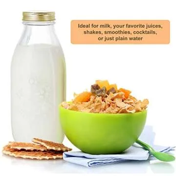 Estilo Reusable Glass Bottles with Metal Lids 4pcs 33.8 oz