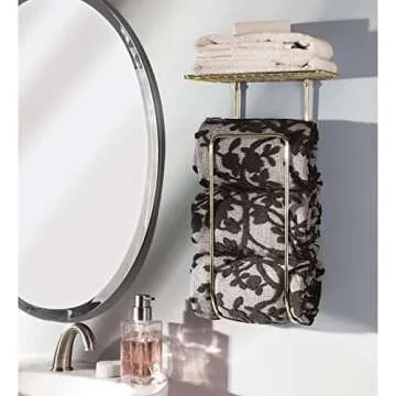 Stylish mDesign Steel Wall Mount Towel Rack for Bathrooms