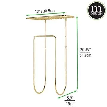 Stylish mDesign Steel Wall Mount Towel Rack for Bathrooms