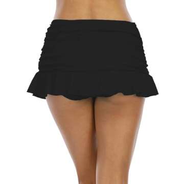Halcurt Women’s Ruched Ruffle Swim Skirt for Tummy Control