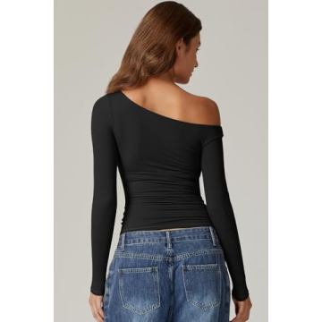 QINSEN Off-Shoulder Long Sleeve Top | Chic Women’s Fashion