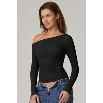 QINSEN Off-Shoulder Long Sleeve Top | Chic Women’s Fashion