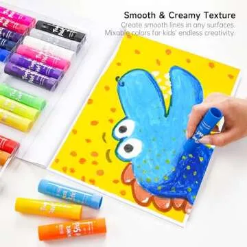 Shuttle Art Tempera Paint Sticks, 32 Colors Solid Tempera Paint for Kids, Super Quick Drying, No-Toxic, Works Great on Paper Wood Glass Ceramic Canvas