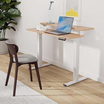 FLEXISPOT 55 inch Computer Desk with Storage Shelves Modern Writing Desk for Home Office Workstation Table Simple Study Table Industrial Office Desk, Rustic Brown