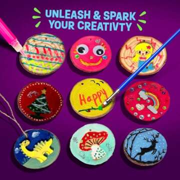 Dan&Darci Glow in The Dark Wood Painting Craft Kit for Kids - Arts and Crafts for Kid Ages 6 7 8 9 1...