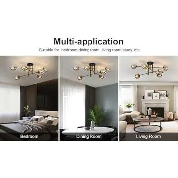 DDLLDESHI 6-Light Modern Glass Chandelier for Home