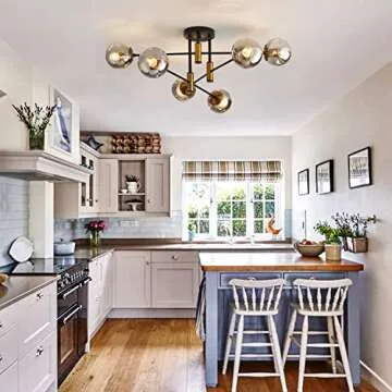 DDLLDESHI 6-Light Modern Glass Chandelier for Home