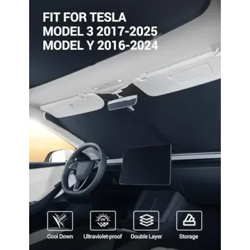 Basenor Tesla Model 3 Model Y Windshield Sunshade for Heat Protection