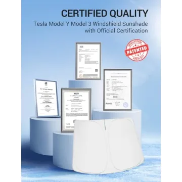 Basenor Tesla Model 3 Model Y Windshield Sunshade for Heat Protection