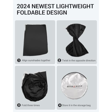 Basenor Tesla Model 3 Model Y Windshield Sunshade for Heat Protection