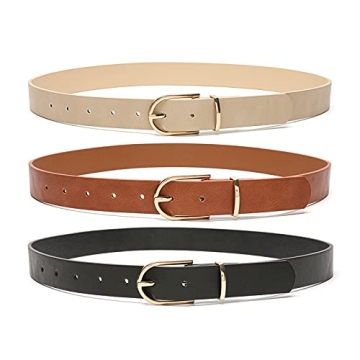 MORELESS 3 Pack Women's Faux Leather Waist Belts - Stylish & Comfortable for All Occasions