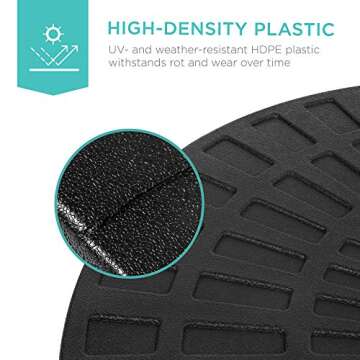 Best Choice Products 4-Piece 158lb Capacity Cantilever Offset Patio Umbrella Circular Base Stand w/Carry Handles, Easy-Fill Spouts, Base Connector Hooks, UV Stability - Black