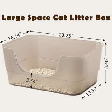 Extra Large Cat Litter Box for Easy Maintenance and Durability