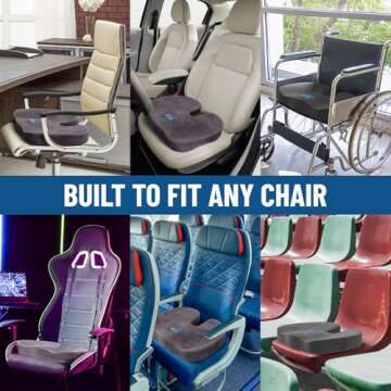 Everlasting Comfort Car Seat Cushions - Memory Foam Soft Car Cushions for Long Car Trips - Car Seat Cushions for Driving - Ergonomic Car Seats - Car Seats & Truck Seats