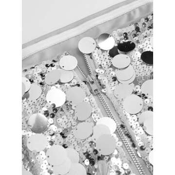 CIDER Sequin Asymmetrical Split Tube Crop Top: Silver, M