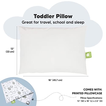KeaBabies My Little Dreamy Toddler Pillow 13x18 - Organic Cotton for Kids