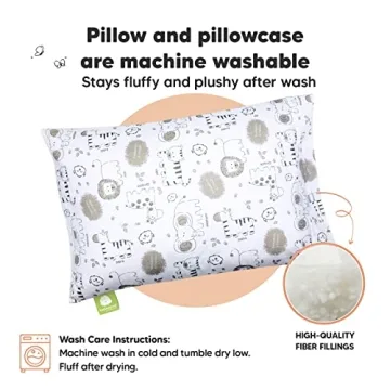 KeaBabies My Little Dreamy Toddler Pillow 13x18 - Organic Cotton for Kids