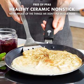 GreenPan Pancake Pan, Non Stick, Toxin Free Ceramic Frying Pan - Induction, Oven & Dishwasher Safe C...
