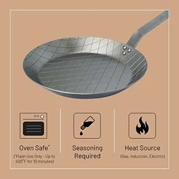 de Buyer MINERAL B Carbon Steel Steak Pan - 11 Inches