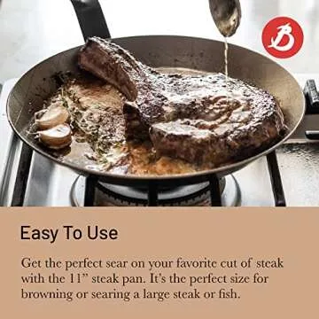 de Buyer MINERAL B Carbon Steel Steak Pan - 11 Inches