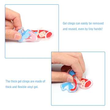 20 PCS Mermaids Thick Gel Under The Sea Window Gel Clings Decals Stickers for Kids Toddlers and Adults Home Airplane Classroom Nursery Mermaids Party Supplies Decorations Removable and Reusable