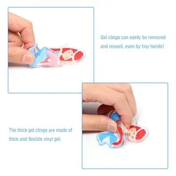 20 PCS Mermaids Thick Gel Under The Sea Window Gel Clings Decals Stickers for Kids Toddlers and Adults Home Airplane Classroom Nursery Mermaids Party Supplies Decorations Removable and Reusable