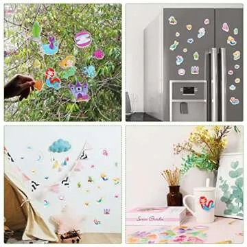 20 PCS Mermaids Thick Gel Under The Sea Window Gel Clings Decals Stickers for Kids Toddlers and Adults Home Airplane Classroom Nursery Mermaids Party Supplies Decorations Removable and Reusable