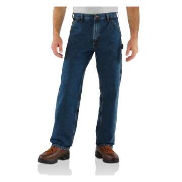 Carhartt mens Loose Fit Jean (Regular and Big & Tall Sizes) work utility pants, Deepstone, 40W x 34L US