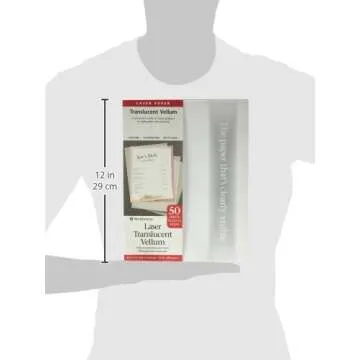 Strathmore 59-854 Laser Vellum Inkjet Paper, 8.5"x11", 50 Sheets,white/ivory