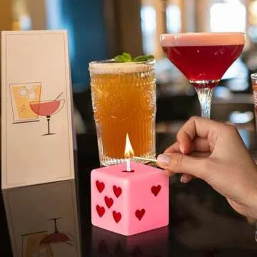 Charming Pink Red Heart Dice Candle for Every Decor Style