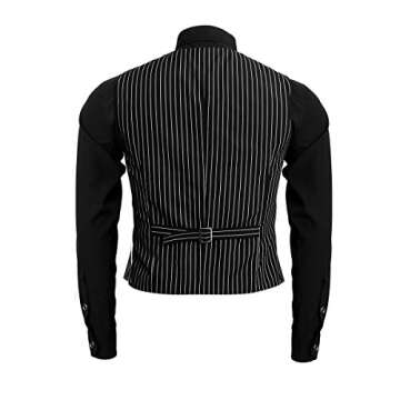 Jila 1920s Adult Men's Gangster Shirt, Vest And Tie Costume Accessories Set Roaring 20s Fancy Dress Up Outfit Suit (Medium)