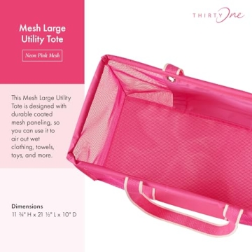 THIRTY-ONE Neon Pink Mesh Tote Bag for Versatile Use