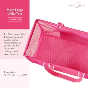 THIRTY-ONE Neon Pink Mesh Tote Bag for Versatile Use
