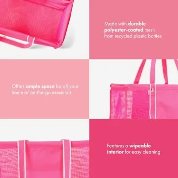 THIRTY-ONE Neon Pink Mesh Tote Bag for Versatile Use