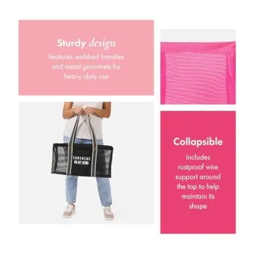 THIRTY-ONE Neon Pink Mesh Tote Bag for Versatile Use