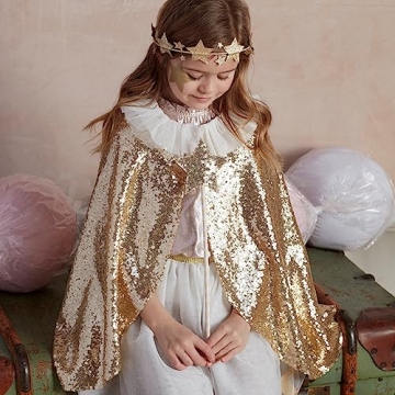Meri Meri Gold Sparkle Cape Costume for Kids 3-6