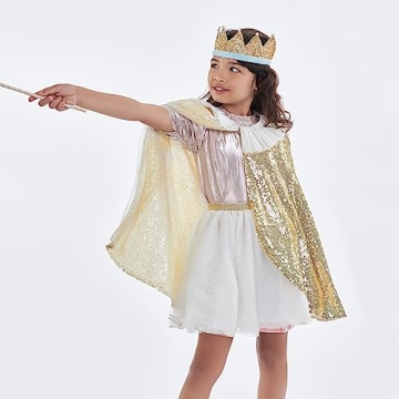 Meri Meri Gold Sparkle Cape Costume for Kids 3-6