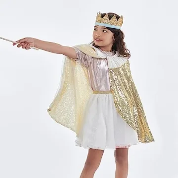 Meri Meri Gold Sparkle Cape Costume for Kids 3-6