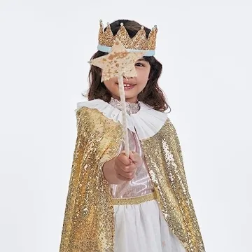 Meri Meri Gold Sparkle Cape Costume for Kids 3-6