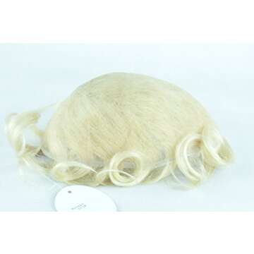 gexworldwide GEX Toupee For Men Human Hair HairPiece Full Swiss Lace Toupee Jet Black Bleached Knots Medium Density Wig Replacement Systems Mens Toupee(1#)