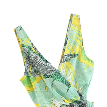 Floerns Women Sexy Sleeveless V-Neck Floral Maxi Dress