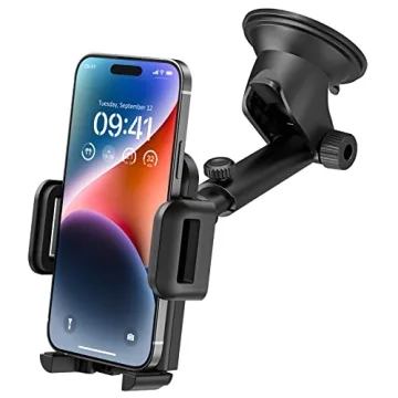 VSSMSSA Phone Mount for Car, Strong Suction Cup Car Phone Holder Compatible with iPhone 14, Galaxy S...
